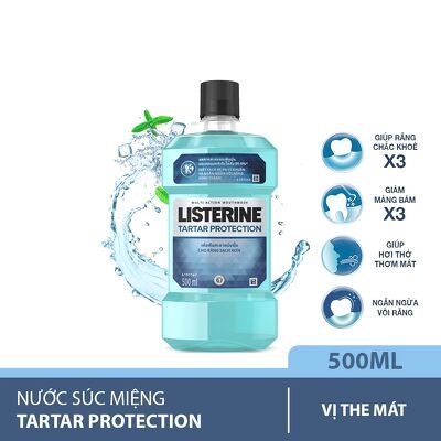 COMBO Nước súc miệng Listerine Healthy Bright 750ml -Miếng ngậm Listerine 1 vỉ 3 hộp