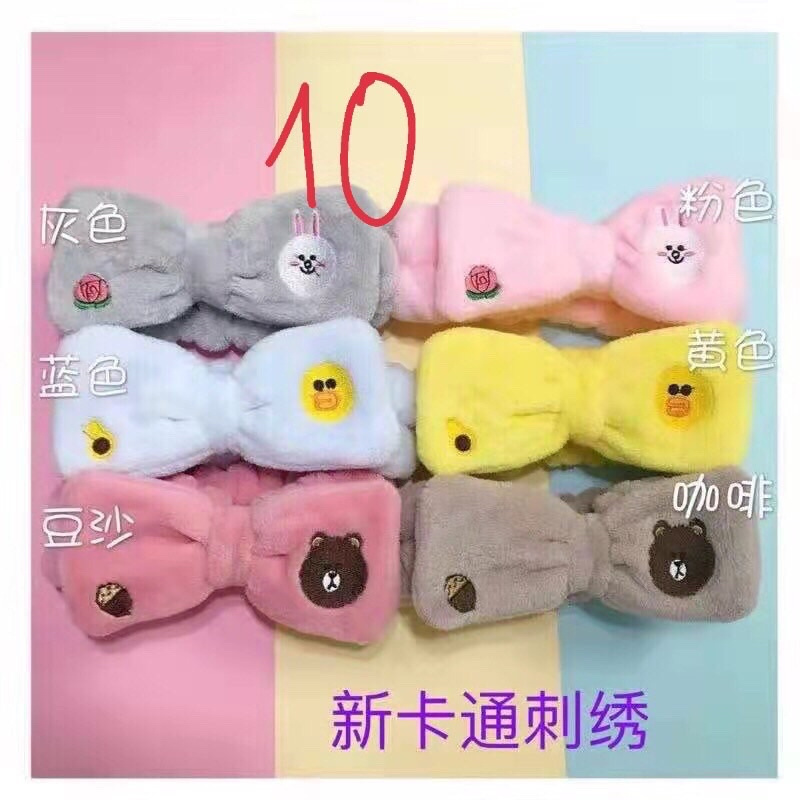 Sỉ 10 băng đô nơ gấu vịt thỏ