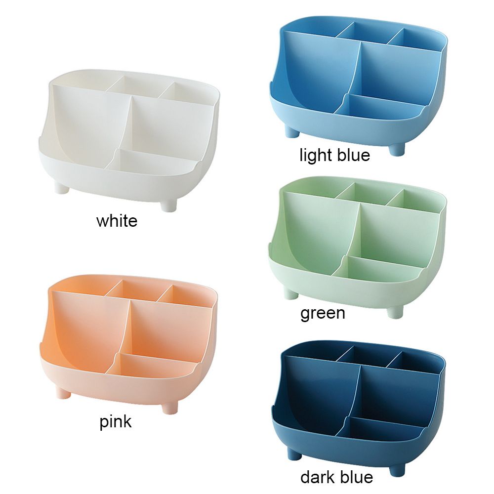 Hộp Đựng Bút/ Đồ Trang Điểm Để Bàn Bằng Nhựa 6 Ngăn Màu Sắc Đa Năng Tiện Dụng