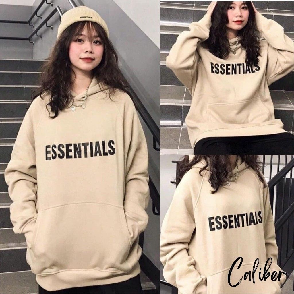 Áo hoodie - áo hoodie nữ in chữ ESSENTIALS có mũ Unisex- hoodie nam,áo hoodie trơn nhiều màu