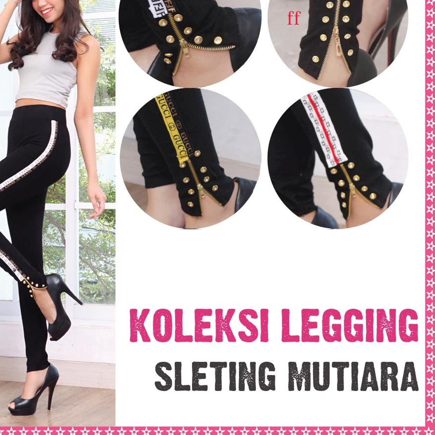- Sm Quần Legging Khóa Kéo Đính Ngọc Trai Có Dây Kéo Dành Cho Nữ Nhập Khẩu!!