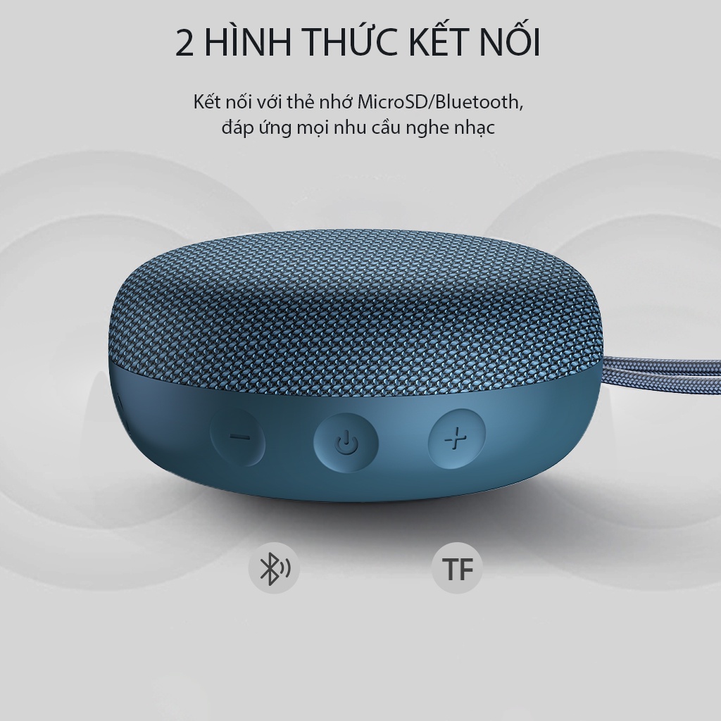 Loa Bluetooth Mini 5.0 Ngoài Trời Chống Thấm Nước VIVAN VS2 Công Suất 5W Chơi Nhạc Liên Tục 6 Giờ Hỗ Trợ Thẻ Nhớ MicroSD