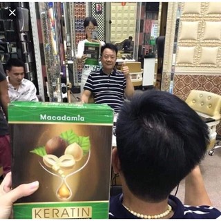 Nhuộm Đen Thảo Dược Không dính da Keratin Macadamia 500ml x2