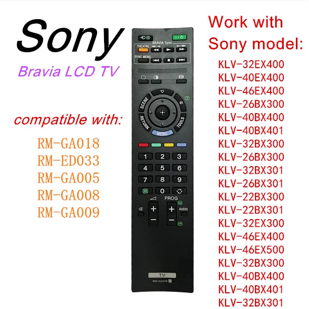 Mới RM-GA019 Remote Cho Sony Bravia TV Điều Khiển Từ Xa RM-ED033 KLV-26BX300 KLV-32BX300 KLV-40BX400