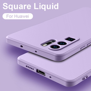 Ốp lưng điện thoại silicon mềm nhám cạnh vuông cho Huawei P20 P30 Lite P40 Pro
