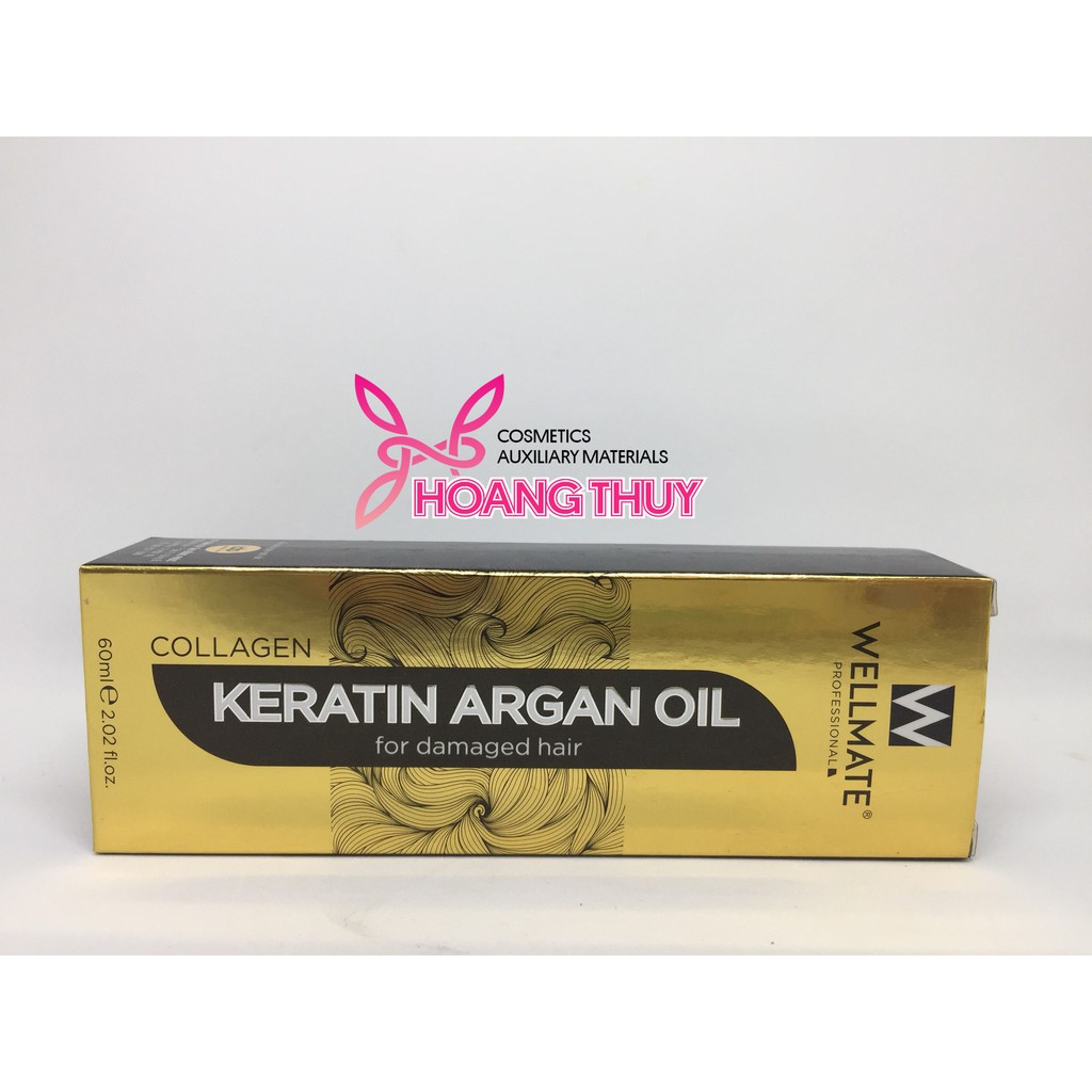 Tinh dầu phục hồi tóc hư tổn WELLMATE Keratine Argan Oil (60ml)