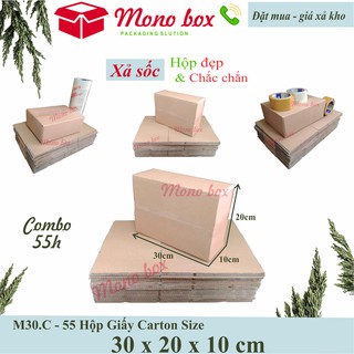 Bộ 55 thùng giấy carton 30x20x10