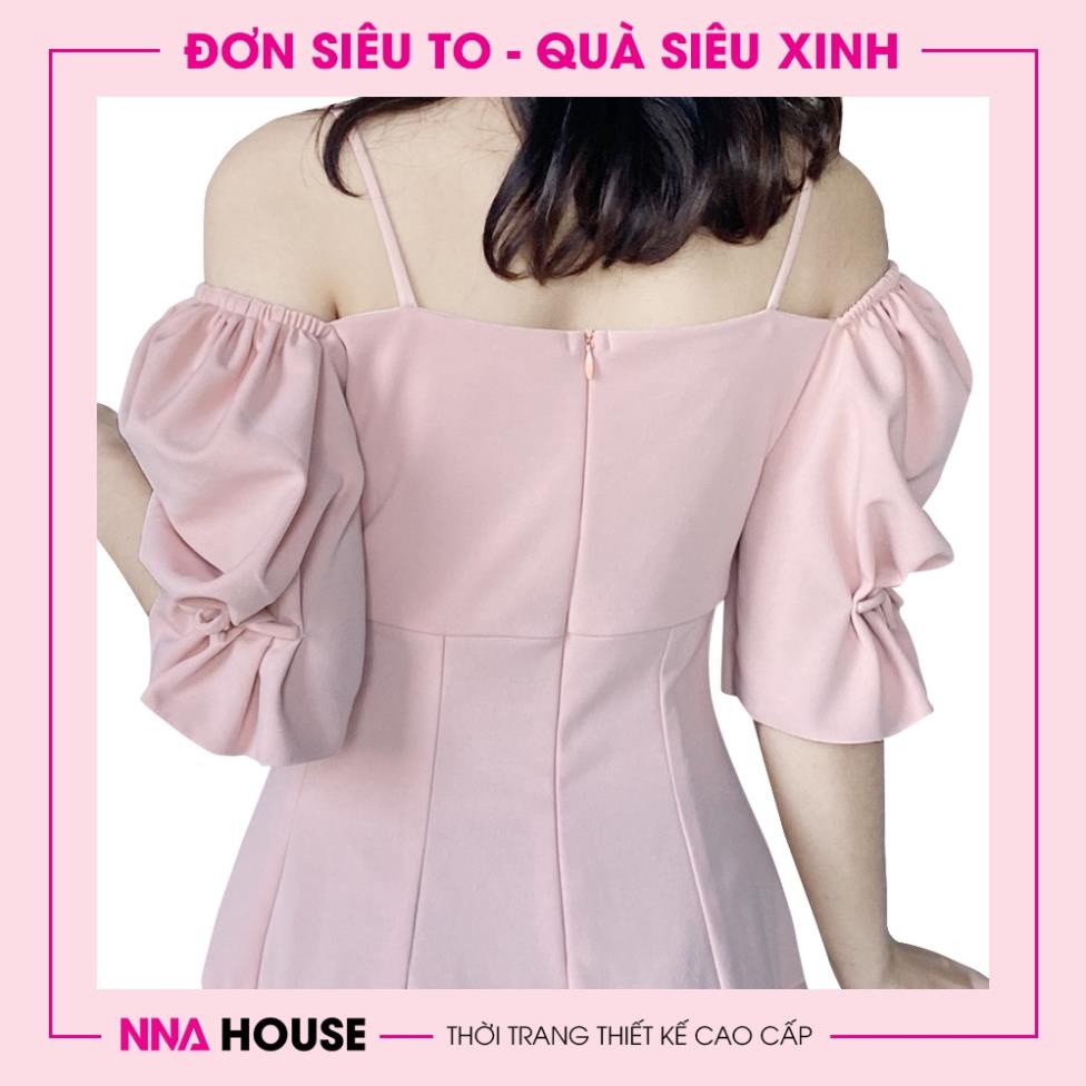 Đầm 2 dây trễ vai tay bồng dáng xòe - Váy thiết kế 2 tầng sang chảnh tiểu thư NNAHOUSE Mã NA221 | BigBuy360 - bigbuy360.vn