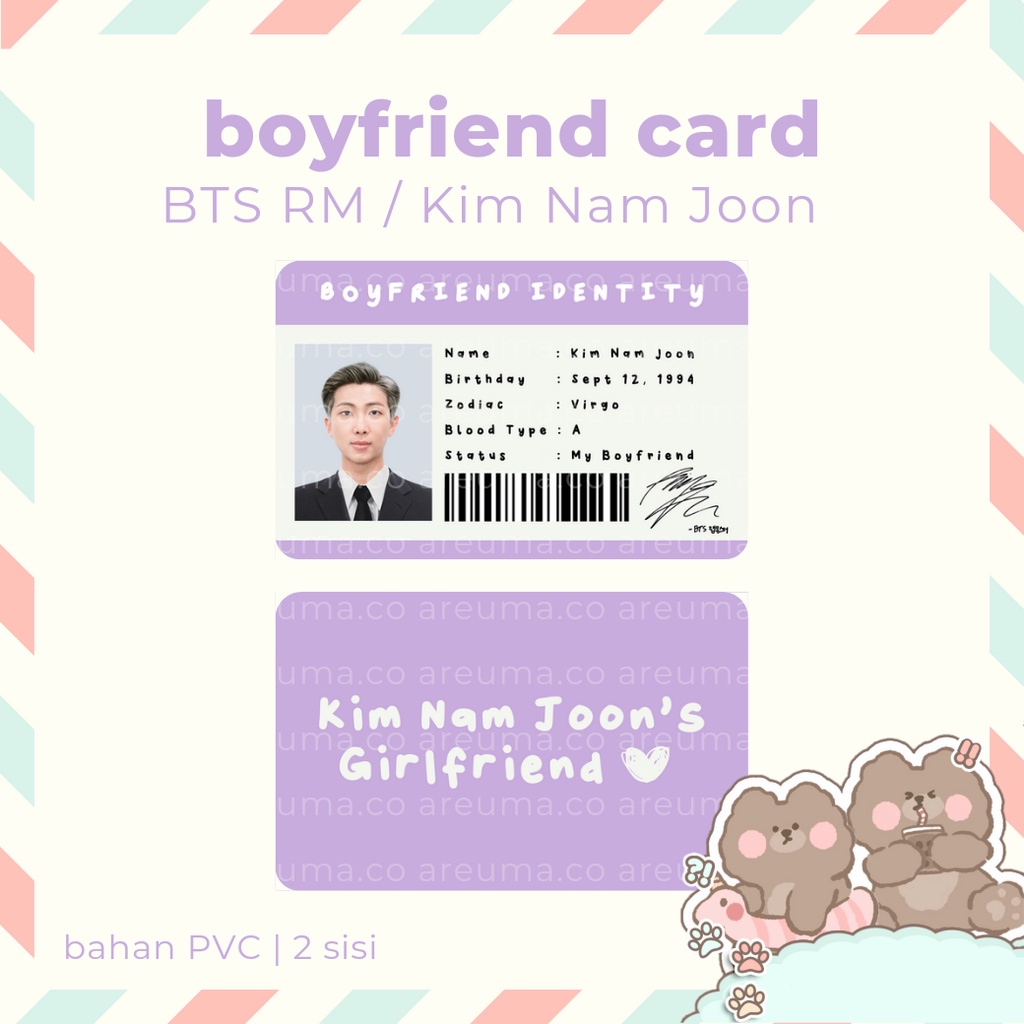 Bộ Thẻ Hình Bts RM, JIN, SUGA, J-HOPE, JIMIN, V, JK