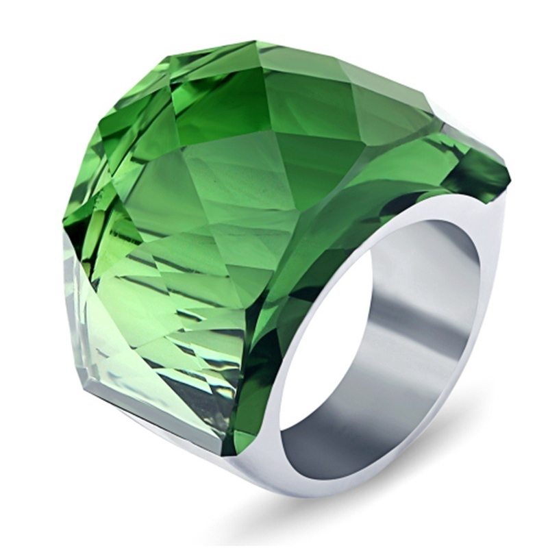 Fashionable and attractive large gem multicolor spherical ring