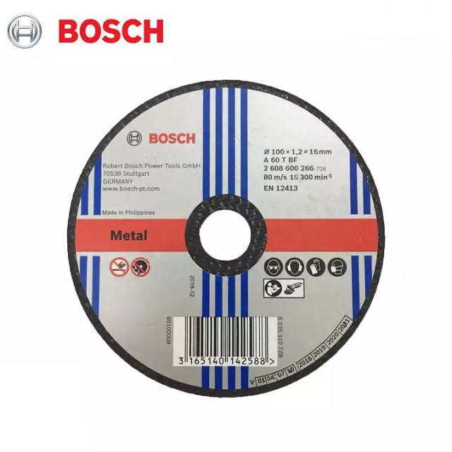 [CHÍNH HÃNG] Combo 5 Đá Cắt Bosch (2608600266) 100x1.2x16mm (Sắt) Giá Đại Lý Cấp 1