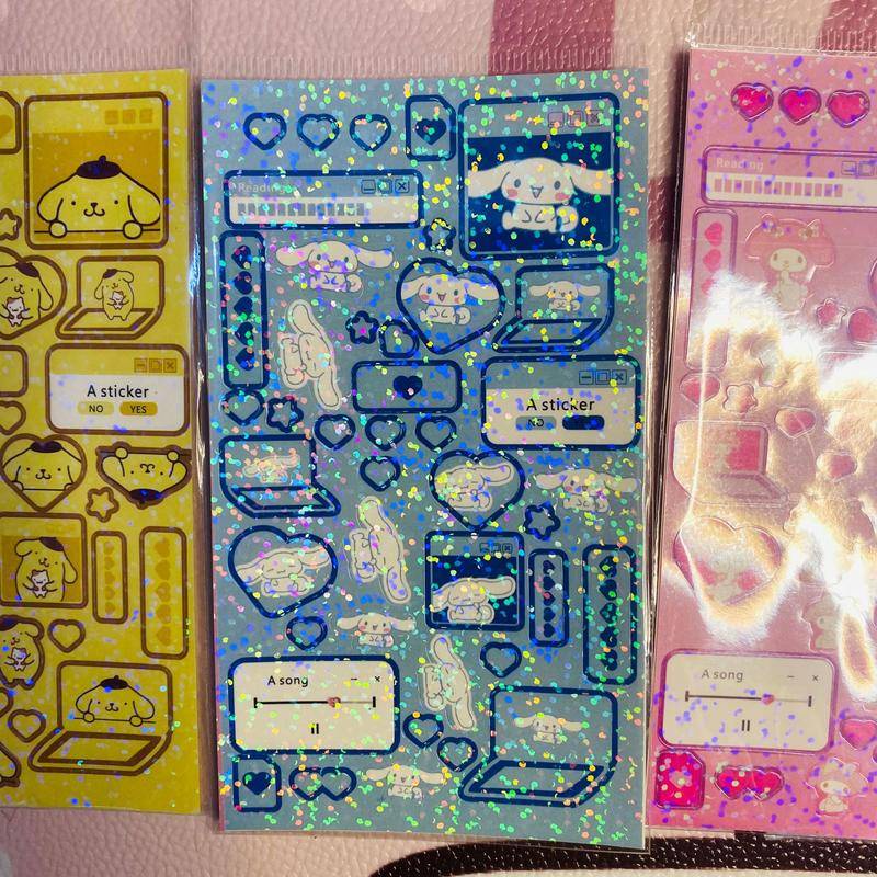 Miếng Dán Trang Trí Sổ Tay / Thẻ Ghi Chú Họa Tiết Sanrio mymelody Kuromi Cinnamoroll Dễ Thương Cho Bé