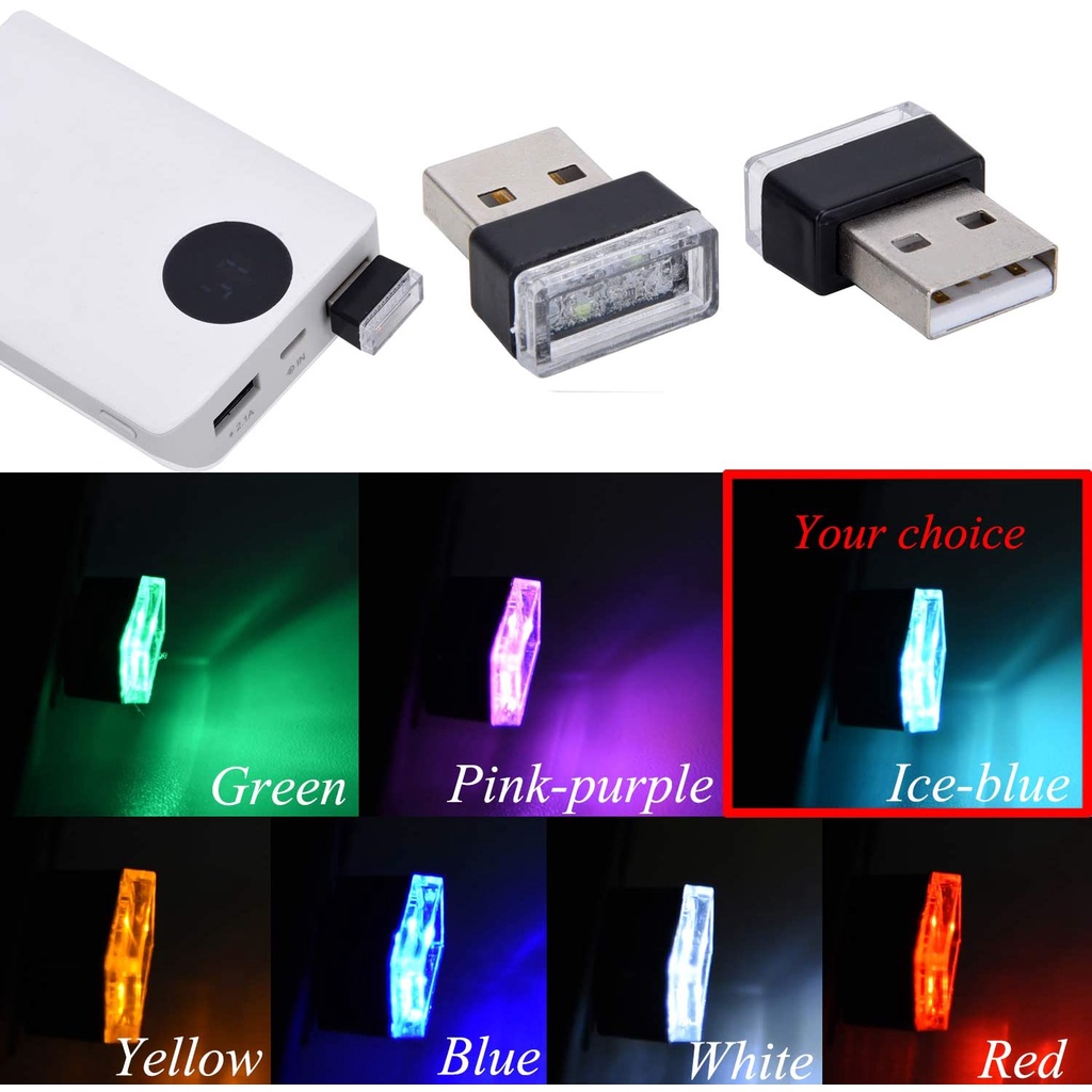 Đèn LED USB Mini 7 Màu Trang Trí Nội Thất Xe Hơi