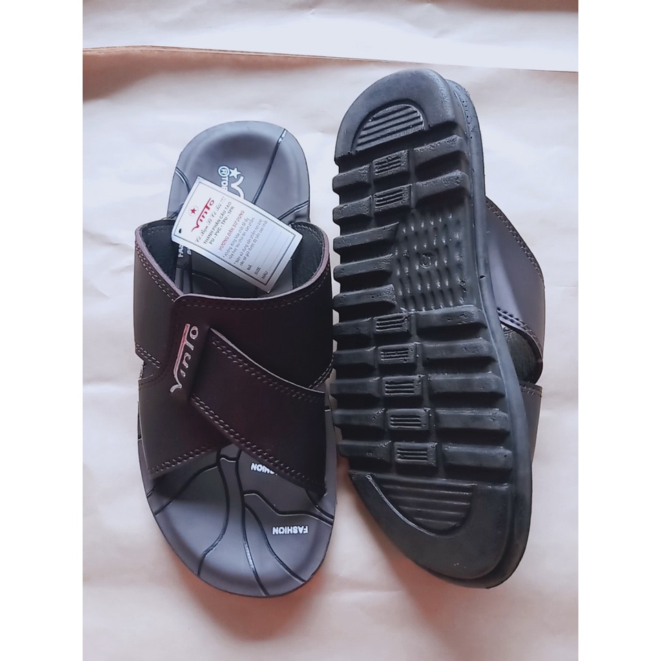 Dép Da Nam Quai Chéo Hàng Việt Nam Chất Lượng
