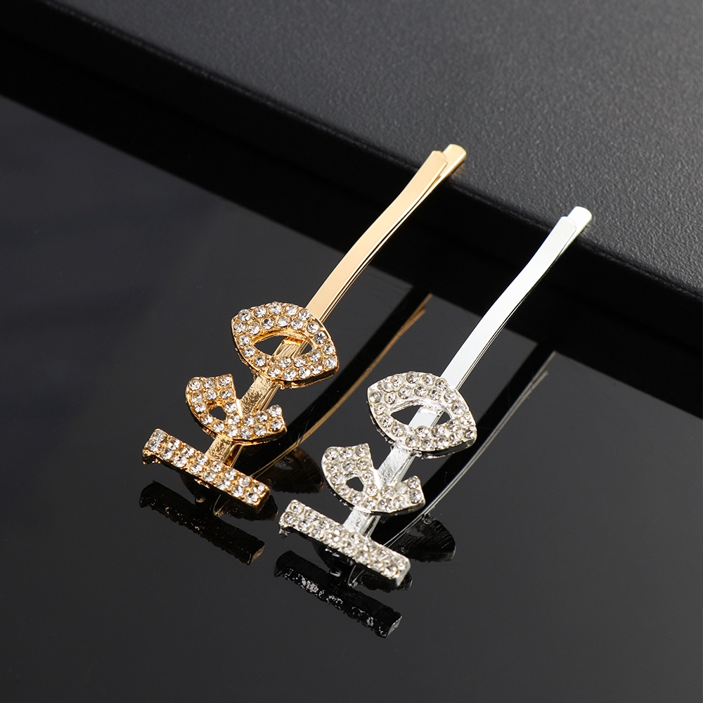 Kẹp tóc hình chữ chòm sao đính đá lấp lánh thời trang sang trọng cho nữ