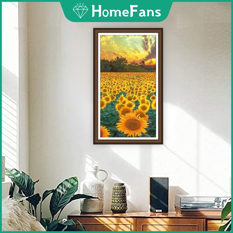 Bộ Tranh Đính Đá 5D Tự Làm Hình Hoa Hướng Dương 30x50cm Trang Trí Nhà Cửa