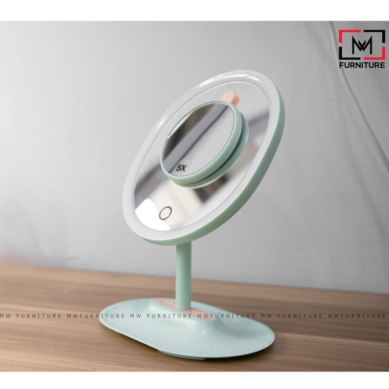 Gương led cảm ứng thông minh màu xanh mint thương hiệu MW FURNITURE