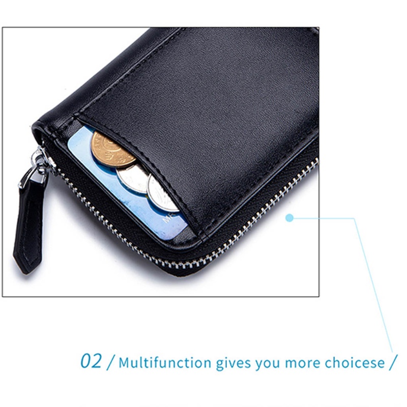 Ví Da Khóa Kéo Đựng Tiền Xu / Thẻ Tiện Lợi