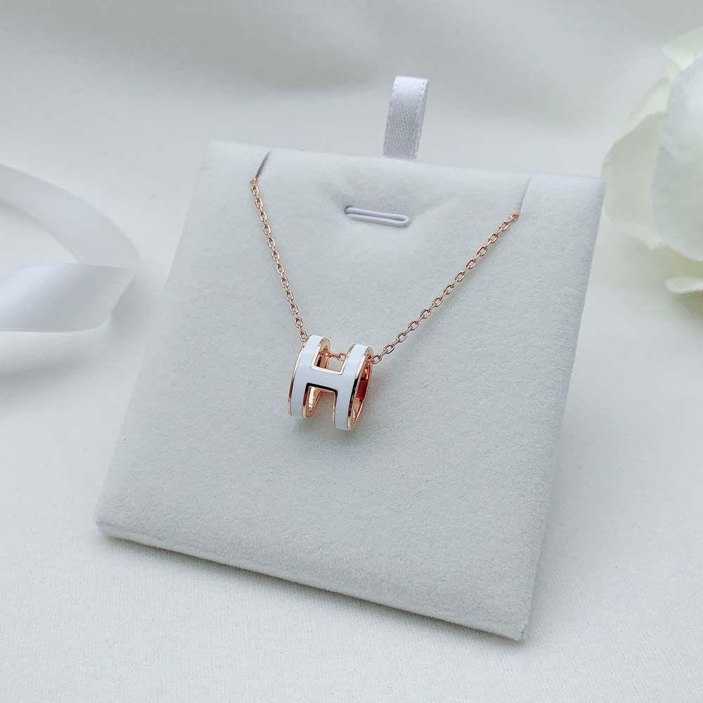 Vòng cổ Thép Titan Mặt Chữ H Phong Cách Hàn Quốc Cho Nữ