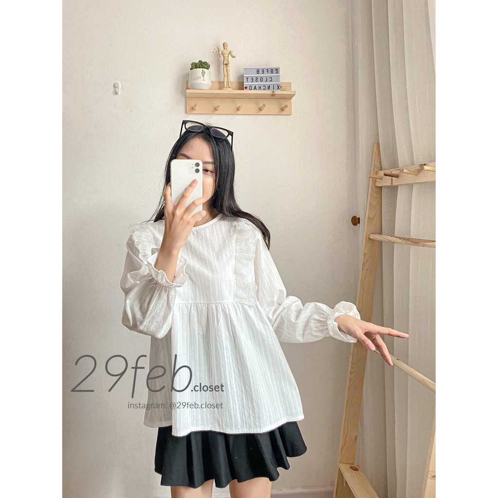 [Mã FAGREEN245 giảm 10% tối đa 30K đơn 99K] Áo babydoll thô ren (Ảnh thật)