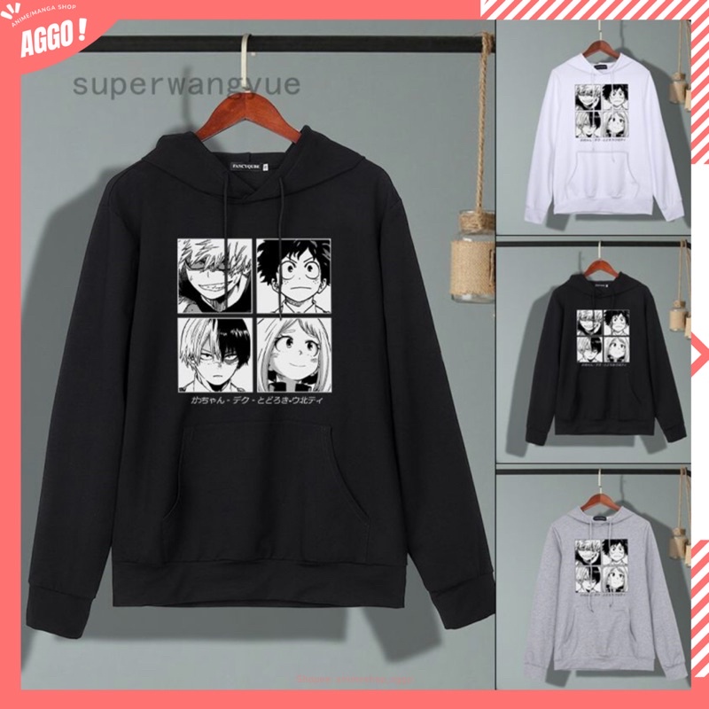 Áo Hoodie Dài Tay Anime My Hero Academia Nam Nữ Cực HOT