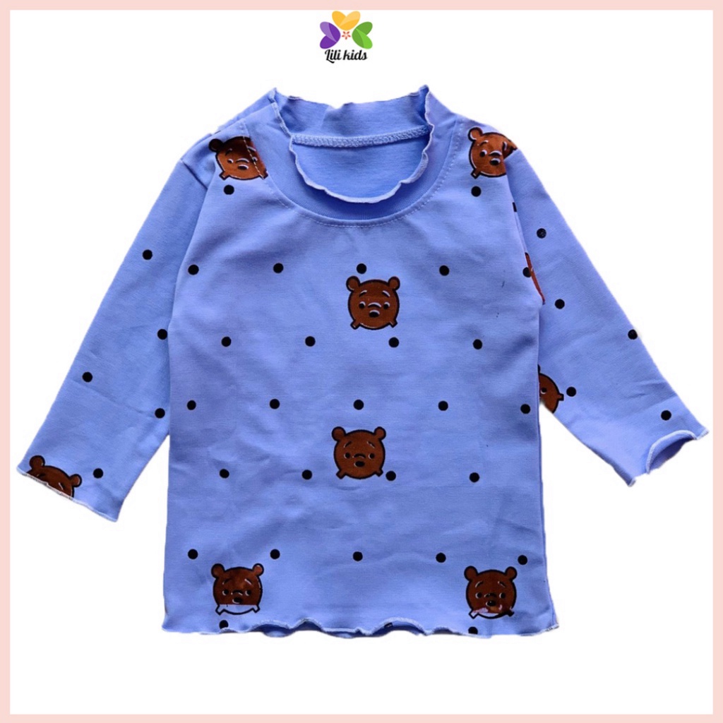 áo giữ nhiệt cho bé trai bé gái cổ cao 3 phân chất thun lạnh lili.kids AP04