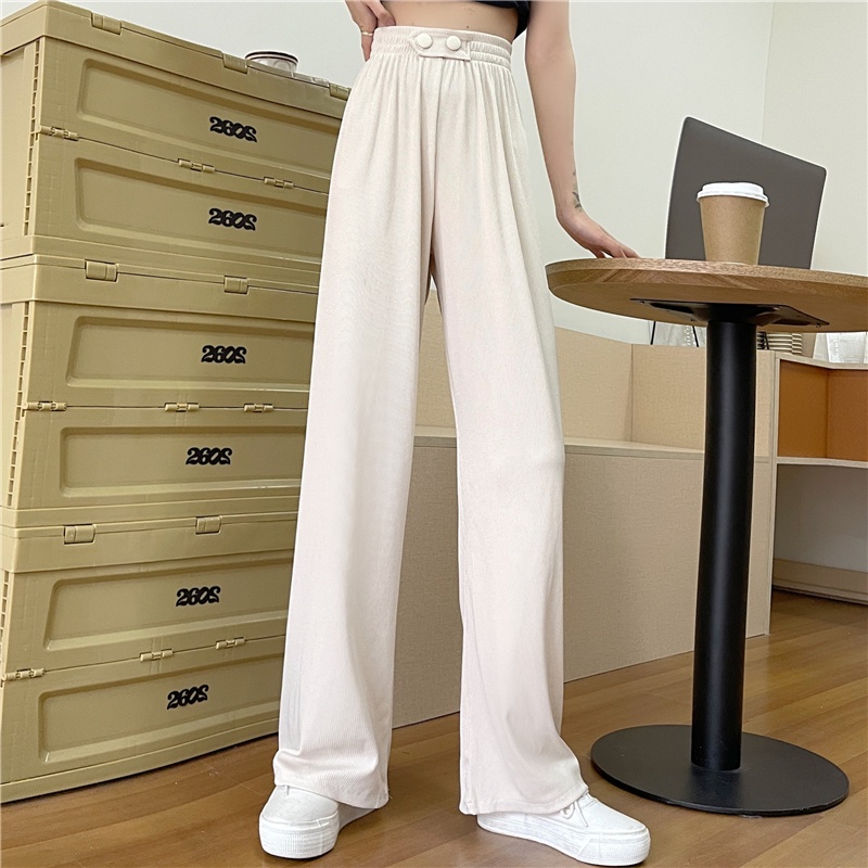 Quần nữ SUXI ống rộng cạp cao màu trơn thời trang mới mùa hè