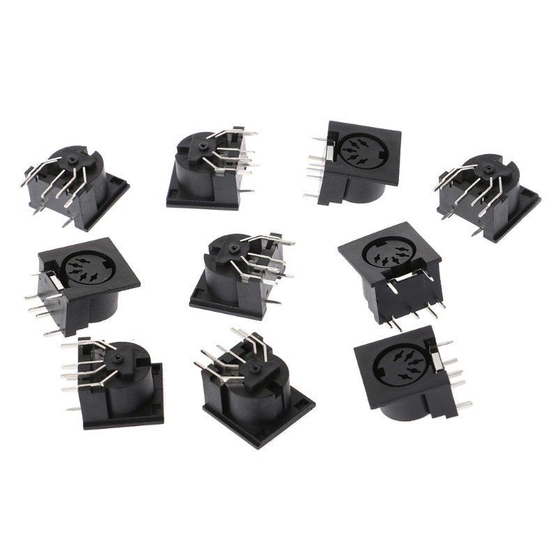 Set 10 Đầu Nối Female Din5 Din 5-pin Jack Ds-5-01 Midi