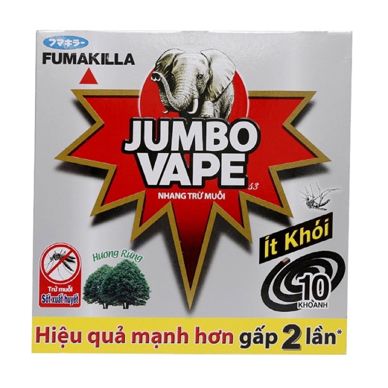 NHANG MUỖI JUMBO VAPE ÍT KHÓI HỘP 12 KHOANH/ HƯƠNG MUỖI/ NHANG ÍT KHÓI