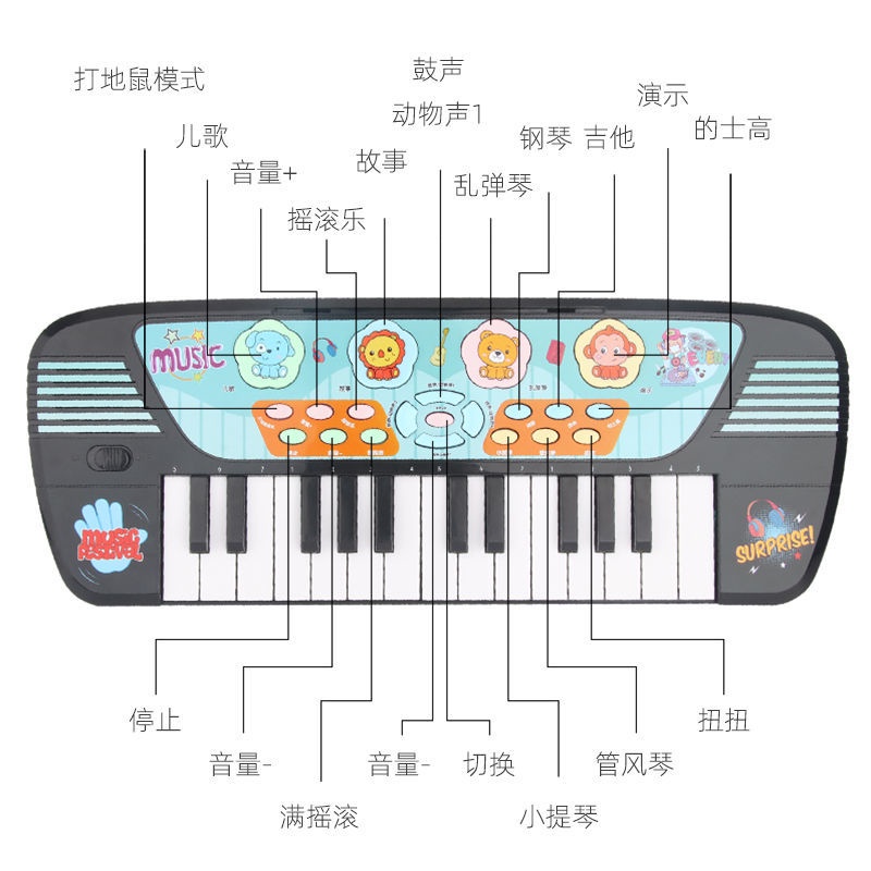 Trẻ Em Bàn Phím Đàn Piano Thời Thơ Ấu Có Thể Chơi Câu Đố 1-2-3-6Tuổi Đồ Chơi Âm Nhạc Bắt Đầu Bắt Đầu Cho Bé Quà Tặng Quà Tặng Hộp Quà Tặng