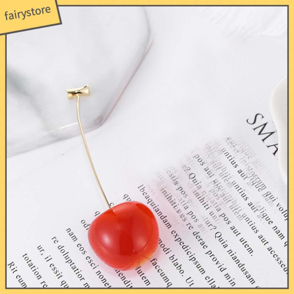 Khuyên tai hình quả cherry bằng hợp kim thời trang