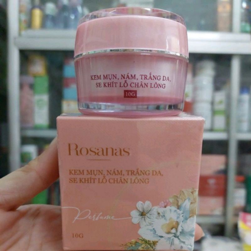 KEM GIẢM MỤN THÂM ROSANAS 10G, TRẮNG DA MỜ NÁM SE KHÍT LỖ CHÂN LÔNG