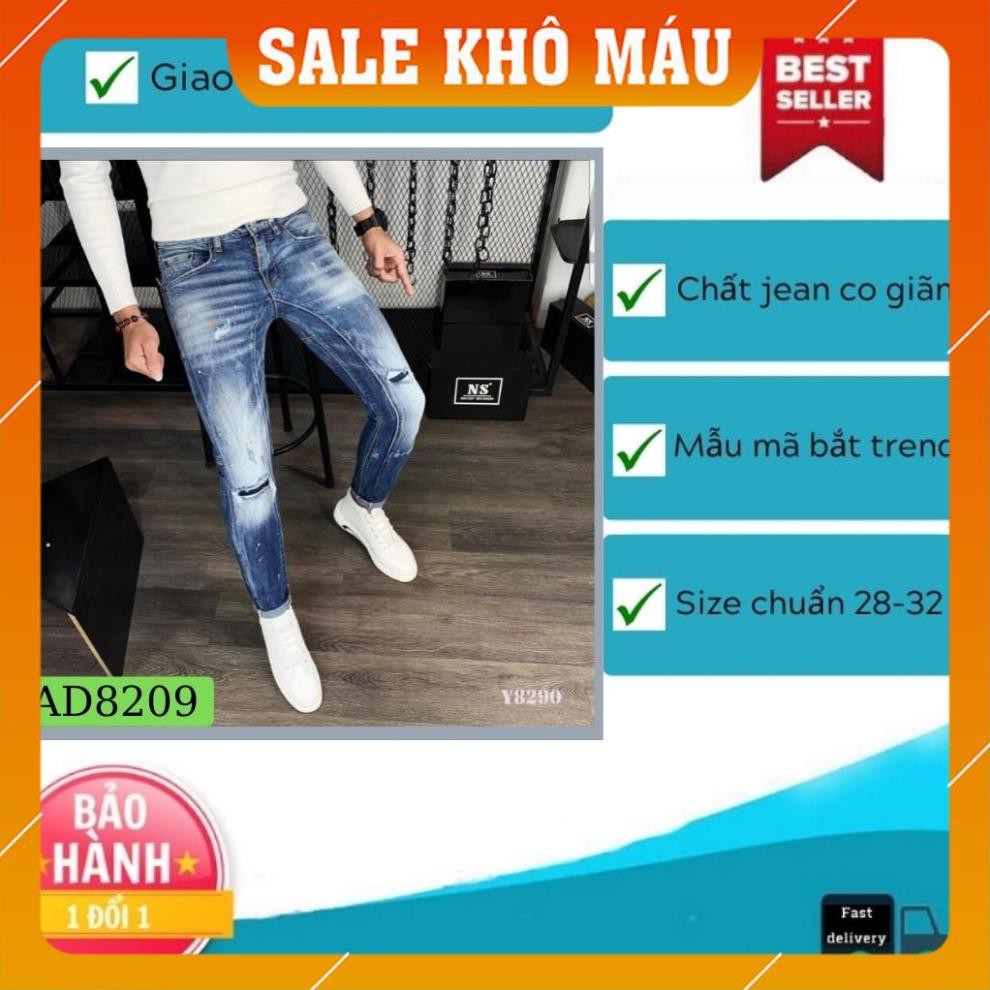 Quần Jean Nam Xaxh Rách Họa Tiết Phong Cách Soái Ca Mẫu Mới AD8209 | BigBuy360 - bigbuy360.vn