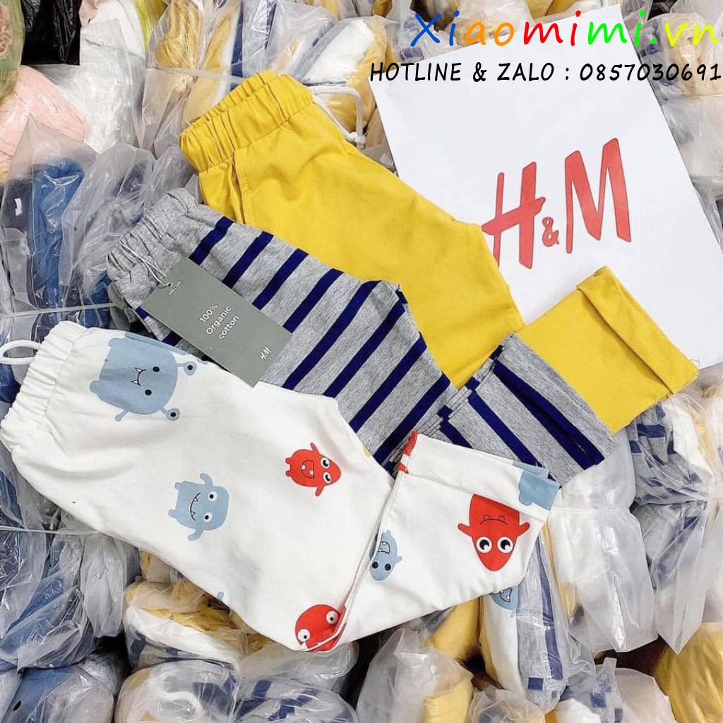 Quần cotton , Combo 3 Quần Dài Cotton Thu Đông Họa Tiết Mỏ Neo Hàng Xuất Dư Cao cấp