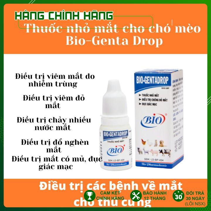 [HÀNG CHÍNH HÃNG] BIO GENTADROP - Thuốc nhỏ mắt cho chó mèo - Đồ thú cưng