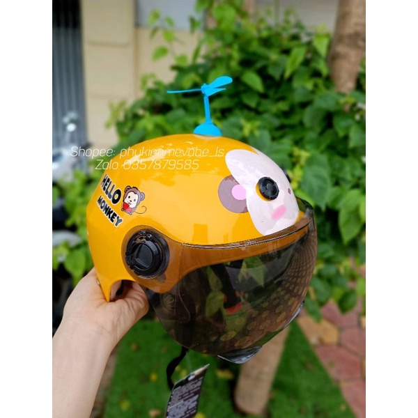 Mũ bảo hiểm cho bé 2-12 tuổi chống nắng, bụi