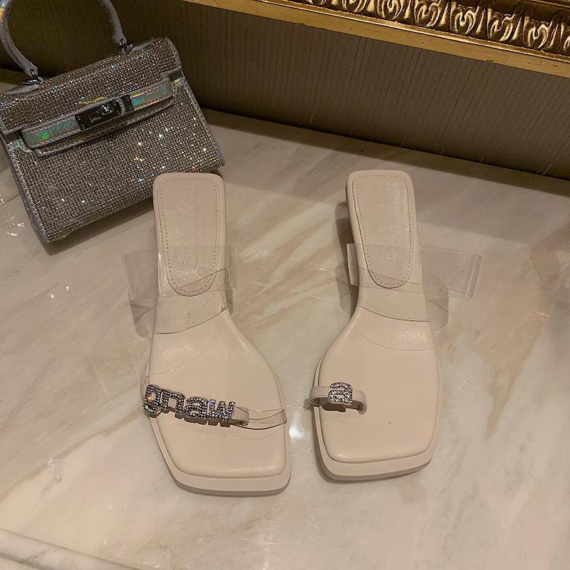 Dép Xỏ Ngón Đế Thấp Đính Đá Thời Trang Mùa Hè Dành Cho Nữ 2022