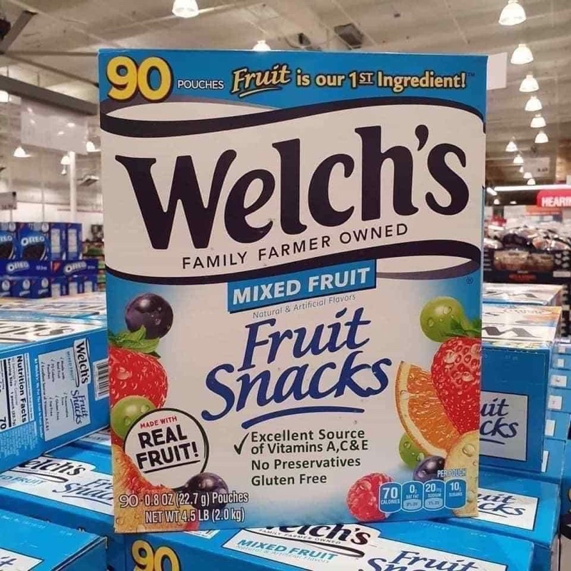 KẸO DẺO TRÁI CÂY WELCH’S MIXED FRUIT FRUIT SNACK CỦA MỸ MẪU MỚI hộp 90 GÓI