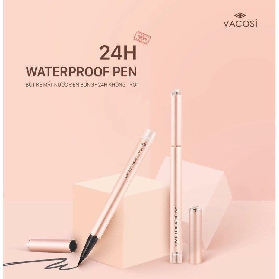Bút kẻ mắt Vacosi Waterproof 24h Pen Eyeliner mẫu mớ