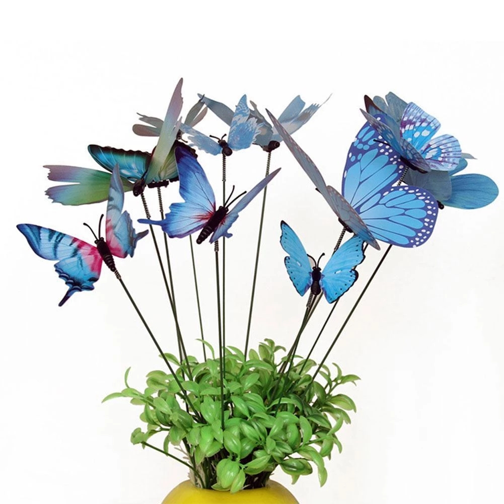 [Stock] Simulation 3D Plunger Butterfly, Creative Simulation Plunger Butterfly Colorful Whimsical Single Layer Butterfly Outdoor Flowerpot Home Decoration