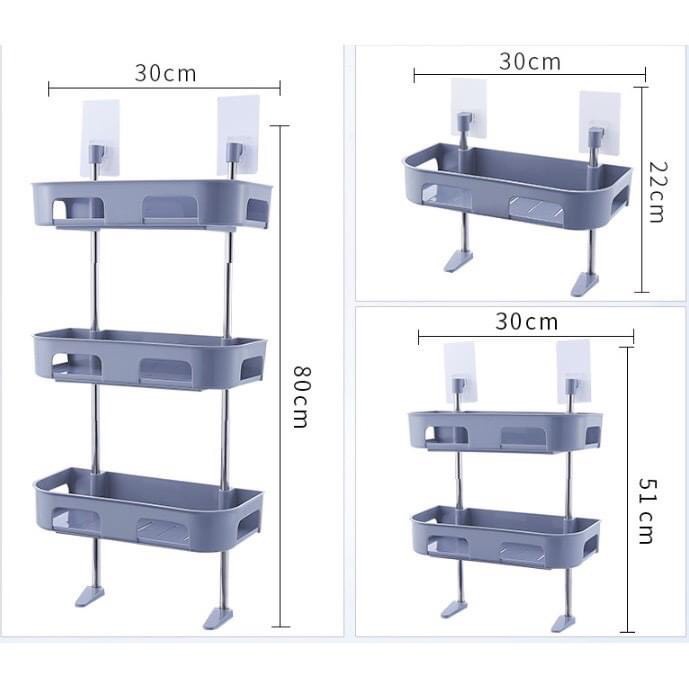 Kệ khung inox, khay nhựa ABS dán tường nhà tắm, nhà bếp