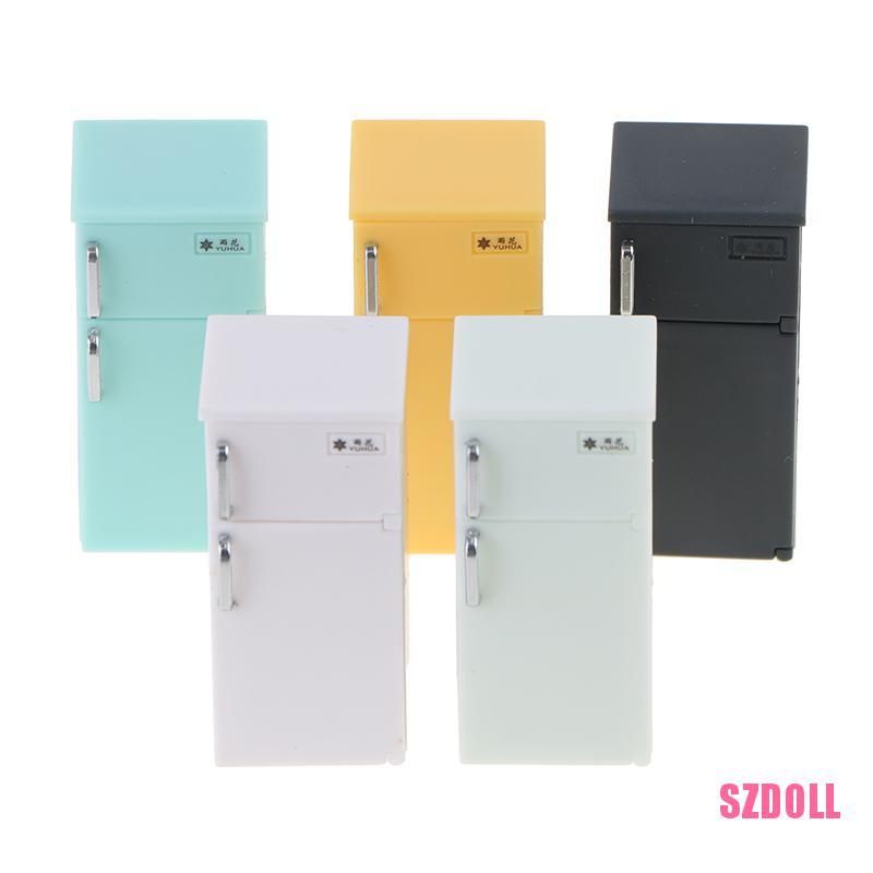 1 Mô Hình Tủ Lạnh mini Bằng Nhựa Màu Sắc Cho Nhà Búp Bê