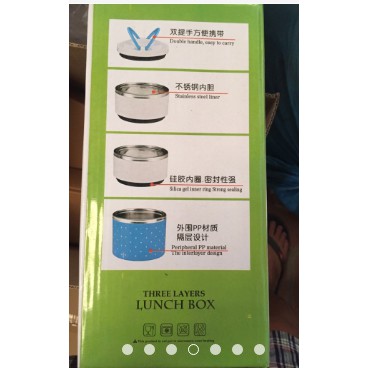 Hộp cơm giữ nhiệt 3 tầng ruột Inox tiện lợi (Hàng đẹp nhé chị em)