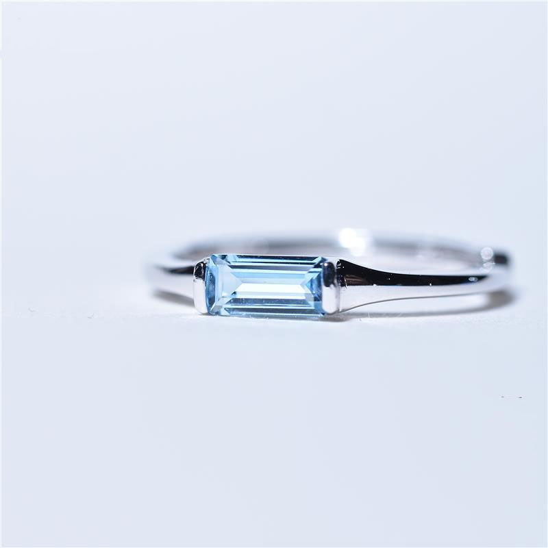 Nhẫn Bạc 925 Kiểu Hở Đính Đá Topaz Phong Cách Hàn Quốc Mới