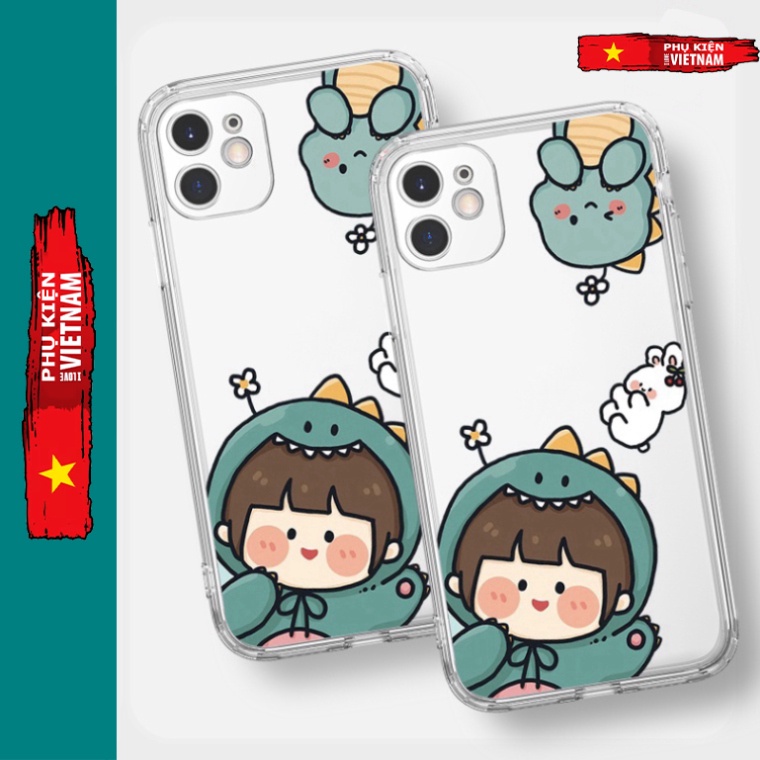 Ốp lưng iphone 6, 6s plus, 7 8 Plus, X, XS, XR, XSMAX, 11 , 12, 13 PROMAX suốt trong quãng BÉ GÁI khủng long thời tiền s