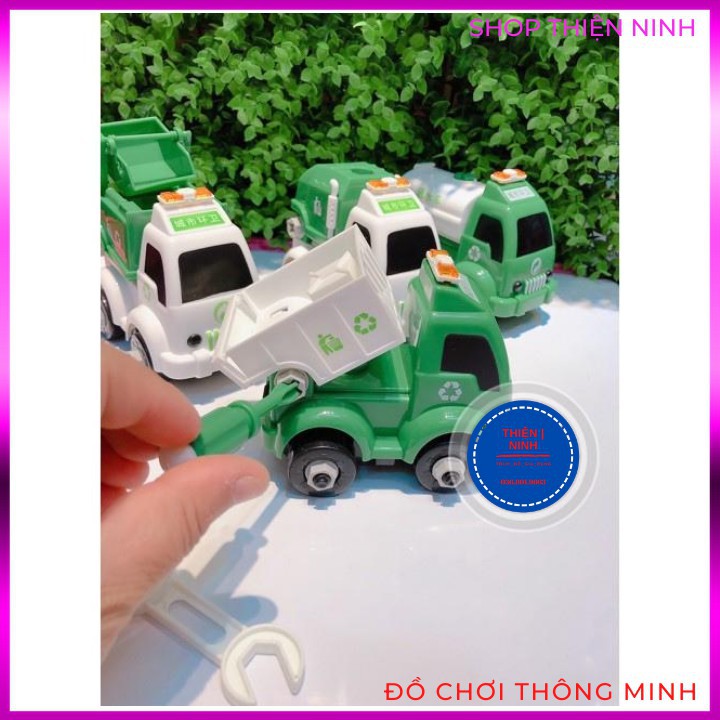 Set 4 ô tô sửa chữa bảo vệ môi trường, tặng tua vít, cờ lê ( ảnh&clip thật )