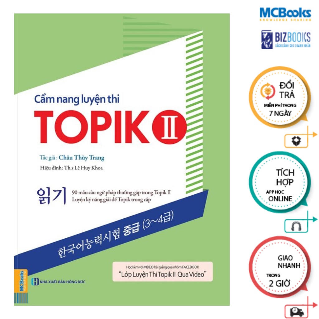 Sách - Combo Ngữ Pháp Tiếng Hàn Thông Dụng (Sơ Cấp + Trung Cấp) + Cẩm Nang Luyện Thi Topik (1 + 2) ( Dùng App )