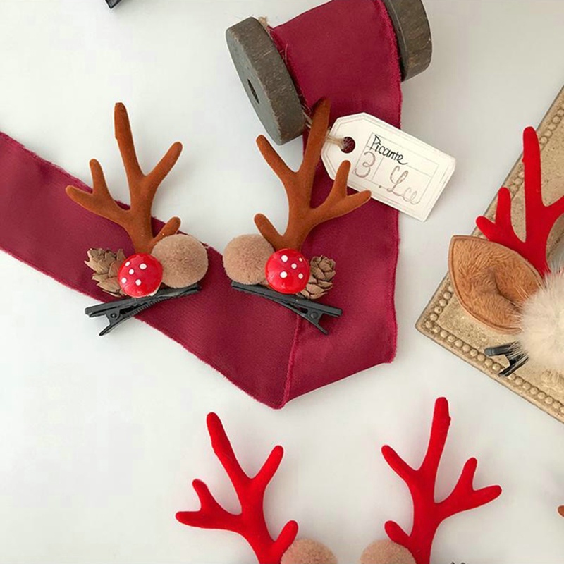 Set 2 Kẹp Tóc Giáng Sinh Dễ Thương Cho Bé Gái