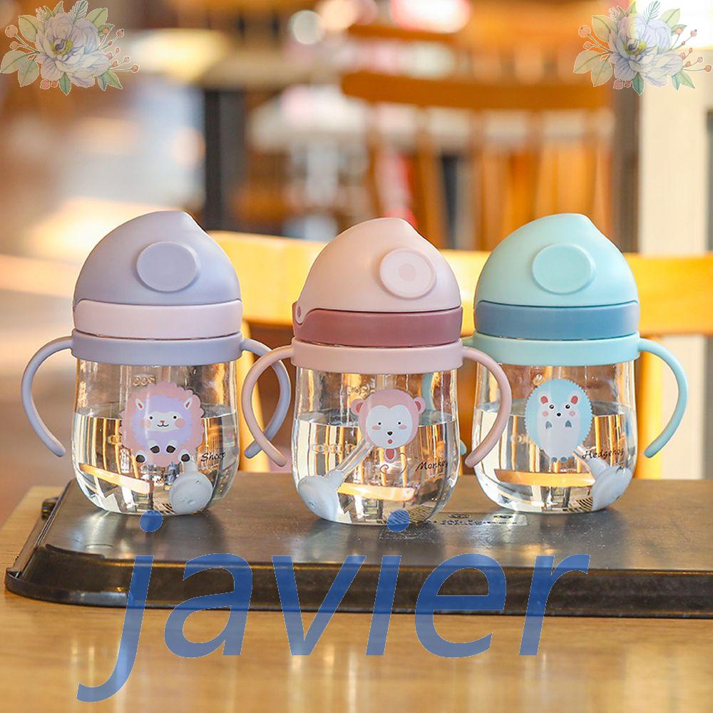 Bình Uống Nước JAVIER Bằng PC Có Ống Hút Và Nút Nhấn Dễ Thương Cho Bé