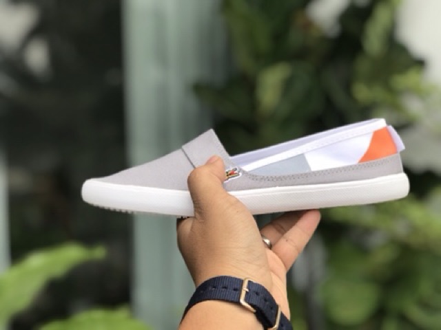 Giày Lacosteee Slipon Xám Cam | BigBuy360 - bigbuy360.vn